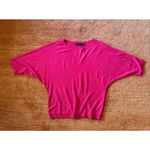 New York & Company Fuchsia Batwing Dolman Sleeve Pullover Knit Top Size M